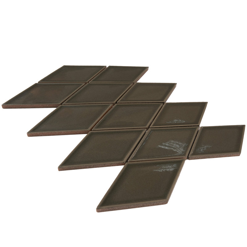 2.35" x 3" Porcelain Grid Mosaic Pattern Tile, Dusk