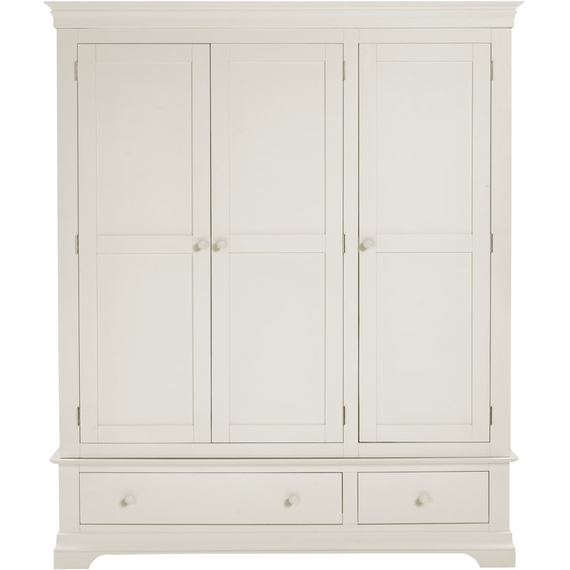 Adaleya 3 Door 2 Drawer Wardrobe, Ivory