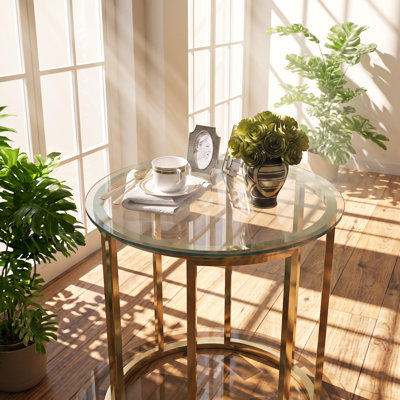 SYA Furniture 20" W x 20" D x 0.24" H Round Flat Polished Edge Clear Tempered Glass Table Top