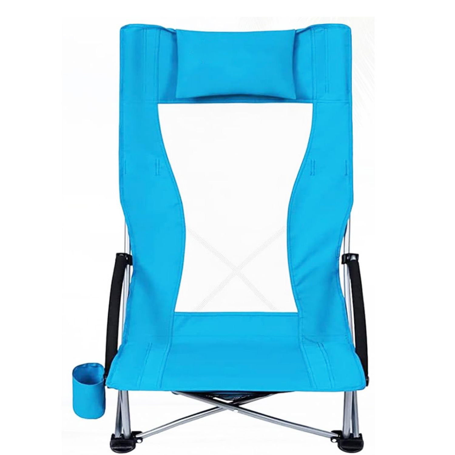 QICQA Folding Beach Chair High Back Lightweight Portable Backpack Chair ...