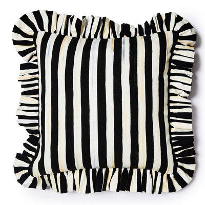 Courtly Check Stripe Ruffle Throw Pillow