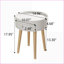 Table basse H 18 "blanche avec tiroir de rangement et pieds en chêne - facile à nettoyer pour la chambre à coucher / salon