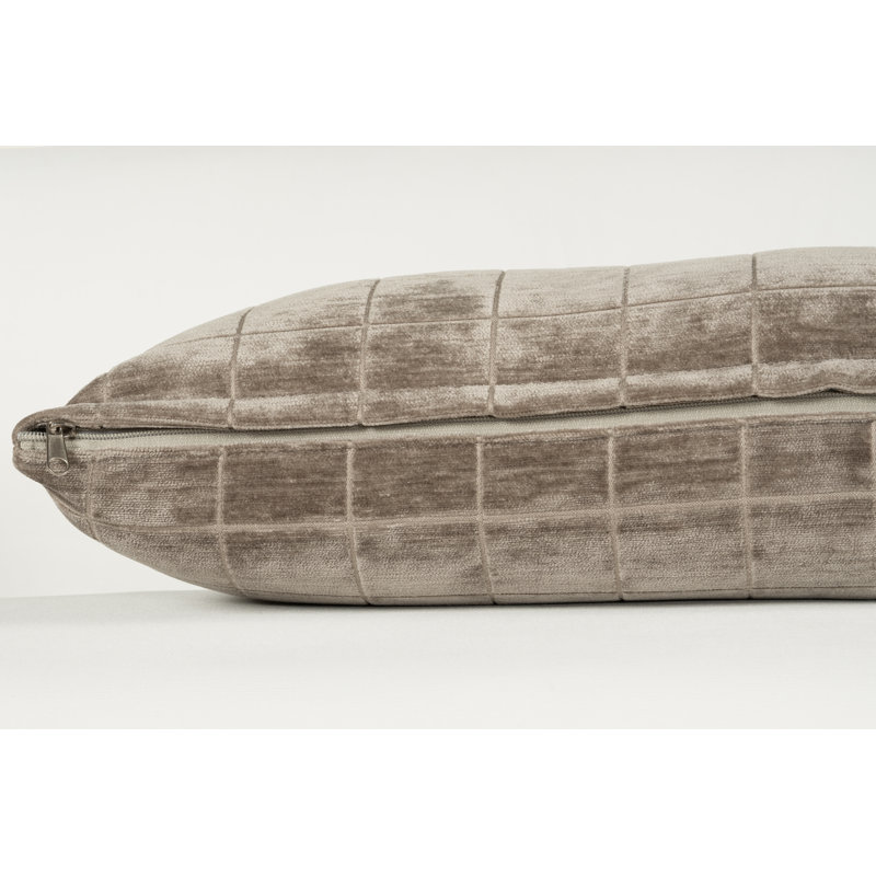 Coussin décoratif Vermouth Otterville, Polyester, H 14 po x l 52 po, Bloc taupe champignon