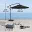 Parasol de patio 10 pi avec housse de sangle de base remplissable UPF50 + gris