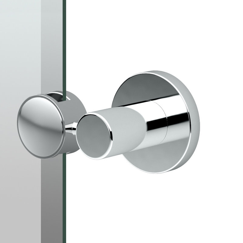 Channel Oval Wall Mount Mirror | Frameless Bathroom Vanity Mirror, Pivots and Beveled, Chrome, 32" H x 28.5" W