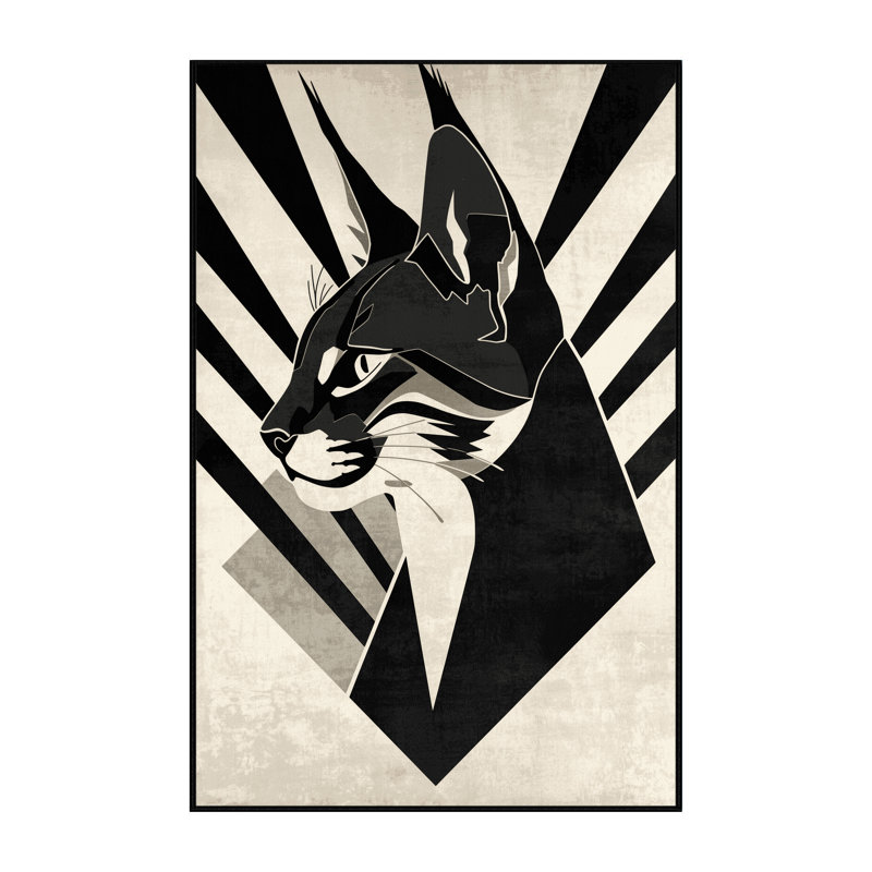 Tapis art déco lavable à la machine Pavli Caracal, 5 x 8