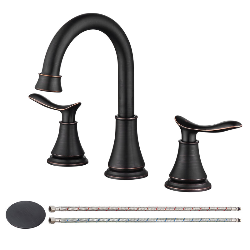 Robinet de salle de bain à poignée double 8 po avec drain escamotable Topcraft, Oil Rubbed Bronze