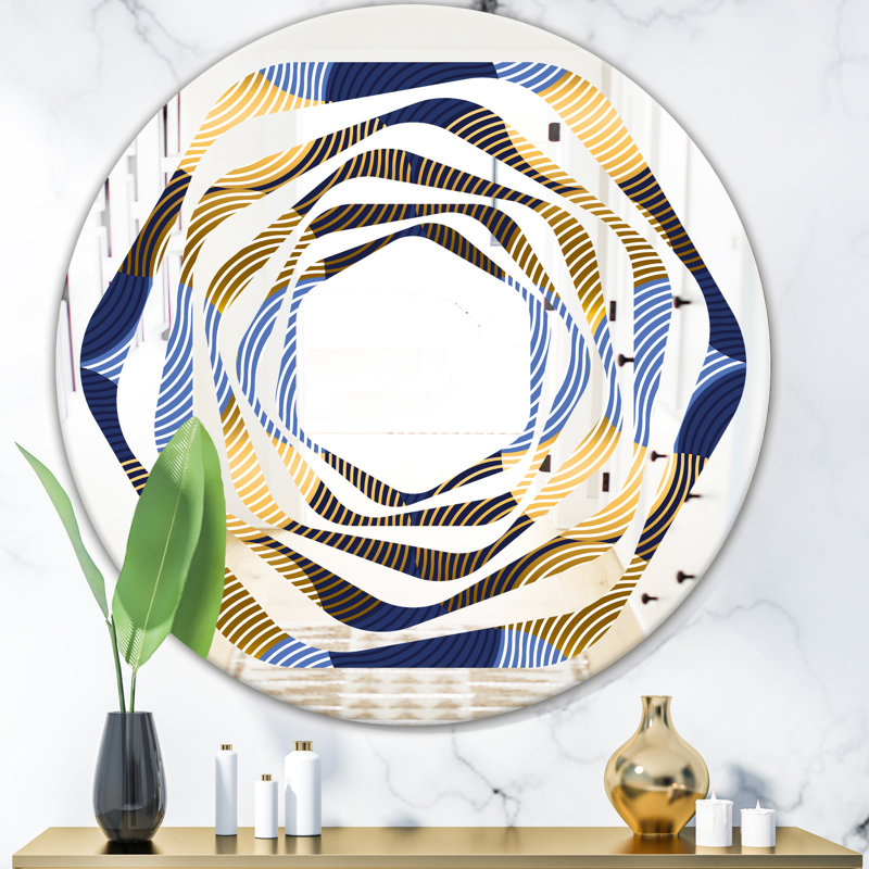 Miroir mural Whirl Luxury Waves II, H 23,6 po x l 23,6 po