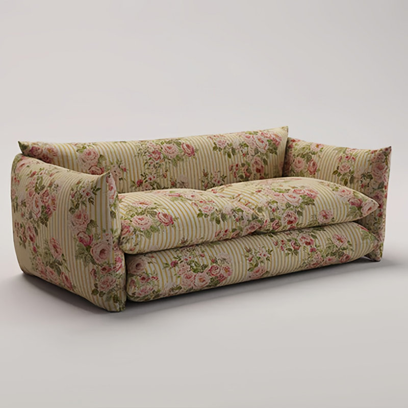 Canapé en tissu de style rétro, 2, H 30,71 po x l 62,99 po x P 35,43 po