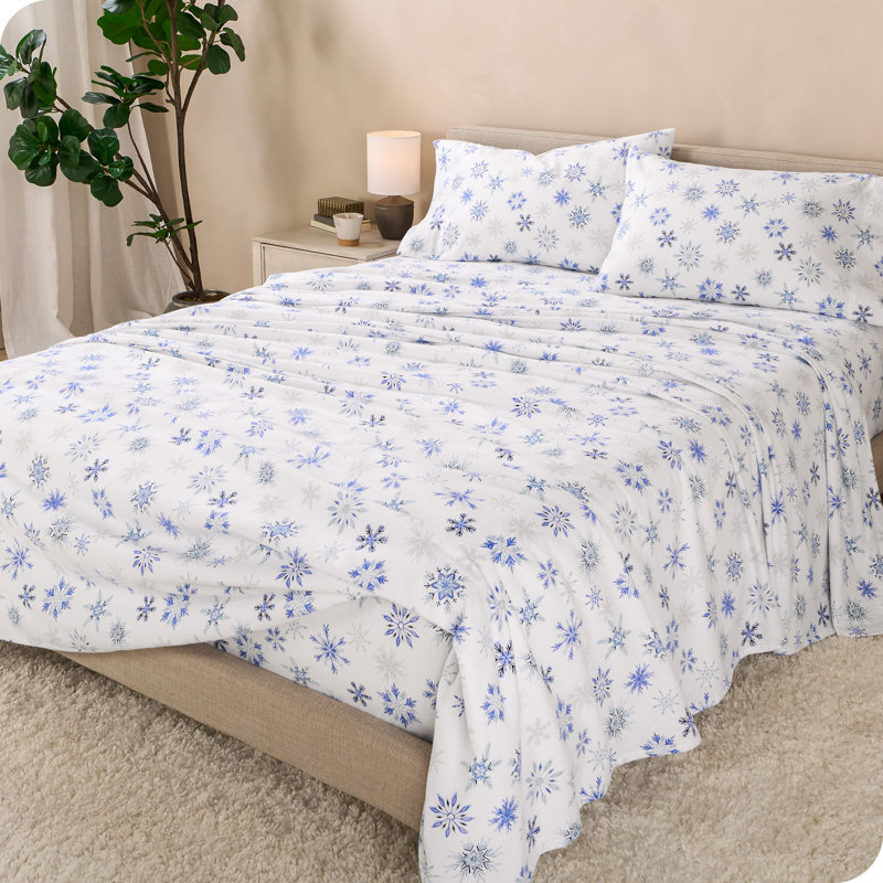 Cotton Flannel Winter Sheet Set, Twin Extra Long Sheet Set + 1 Standard Pillowcase