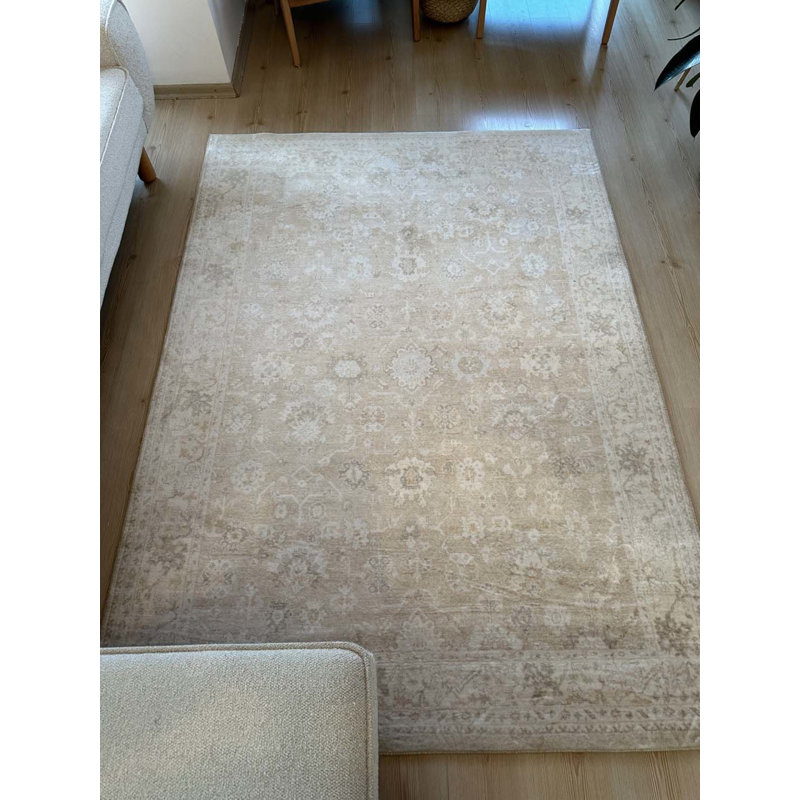 Tapis en coton avec envers antidérapant Lanney, Carré 2 pi 7 po