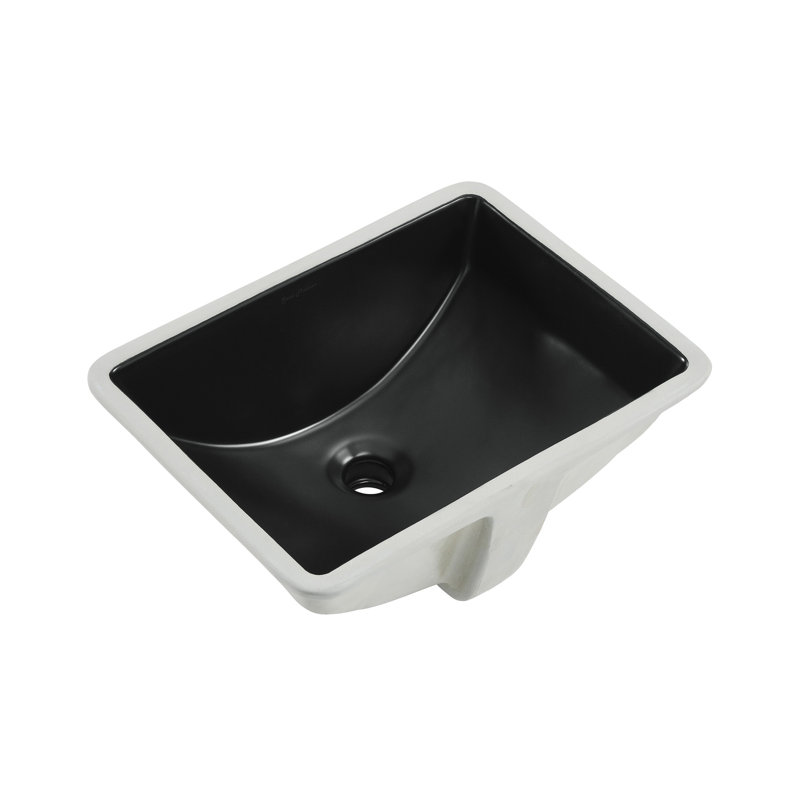 Plaisir 18.5 Rectangular Under-Mount Bathroom Sink, Matte Black