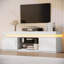 Meuble télé 59 po avec lumière DEL RVB et station de charge, console multimédia pour téléviseur de 65 po ou moins-548899385