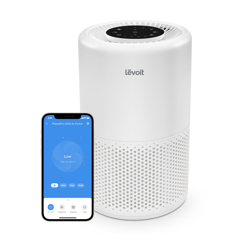 White Smart Table-Top Tower Air Purifier with HEPA Filter