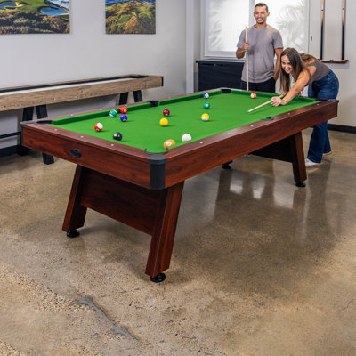 GoSports 8 ft Pool Tables with Wood Finish - Billiards Game Room Table for Adults & Family - Accessories Not Included - Green