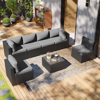 7-Piece 6-Person Symmetrical Outdoor Seating Group