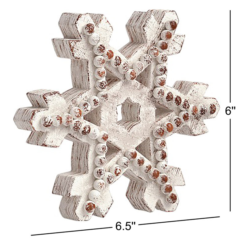 Ensemble de 3 flocons de neige décoratifs en résine de 6 po de hauteur 