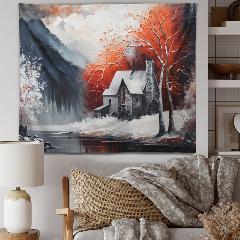 Tapisserie Ellerie en polyester avec punaises, H 32 po x l 39 po