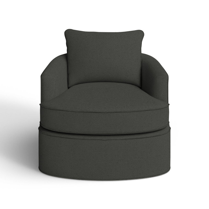 Mills Upholstered Swivel Barrel Chair, Ida Graphite