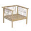 Chaises longues spacieuses pour patio, sièges modernes en corde de bois d'acacia pour terrasse