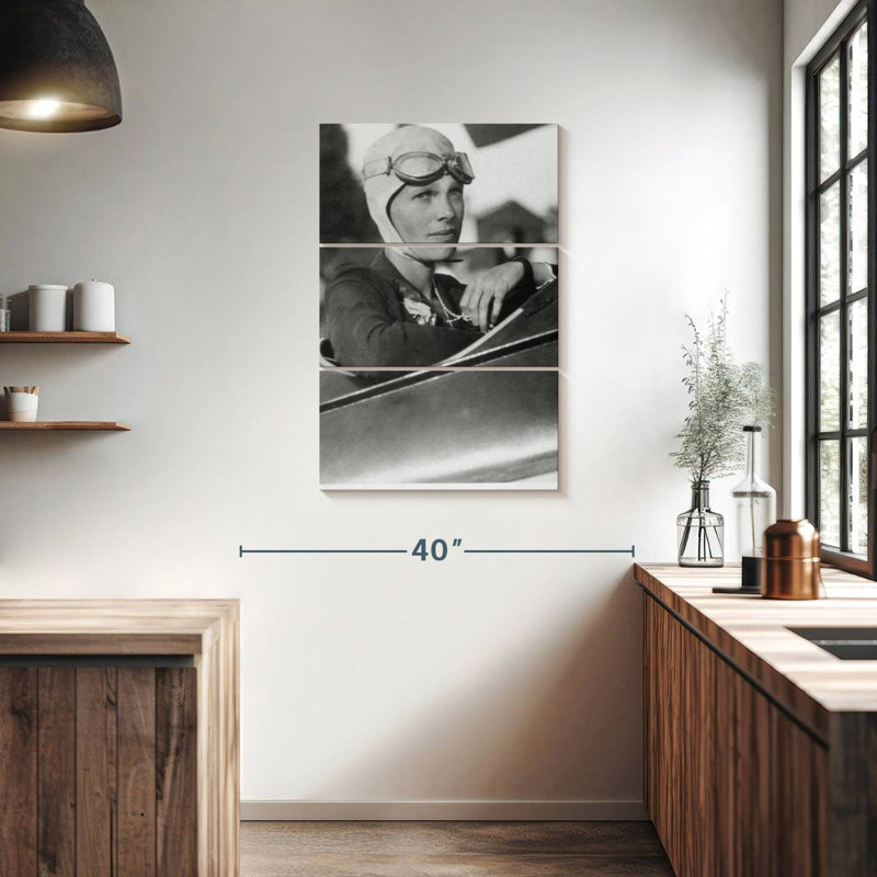 Keiri Amelia Earhart In Boston Training Plane, 38" H x 24" W