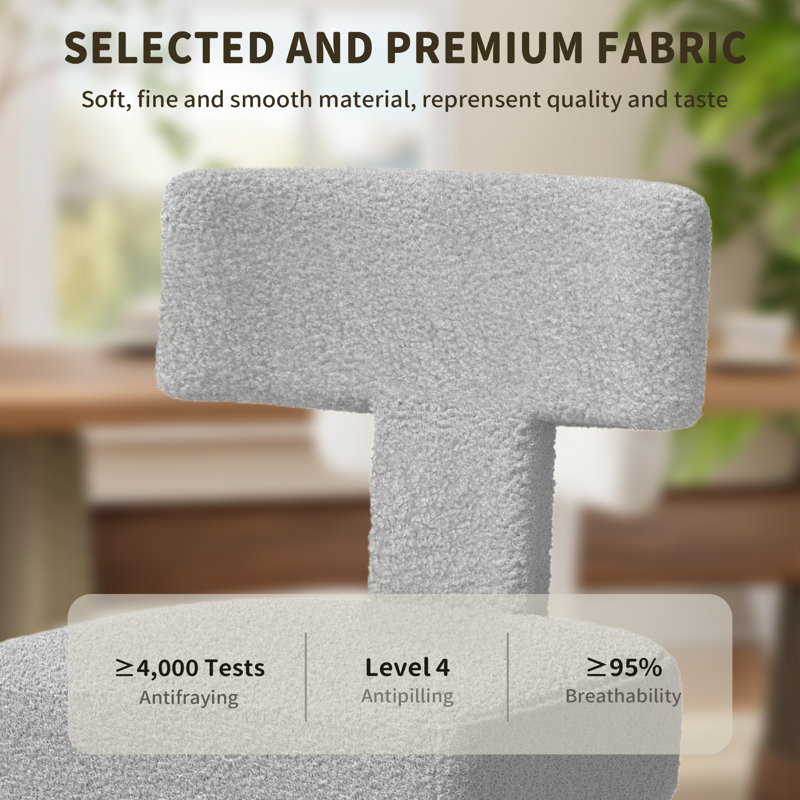 14.2 " H Upholstered Rubberwood Solid Wood Side Chair, Gray
