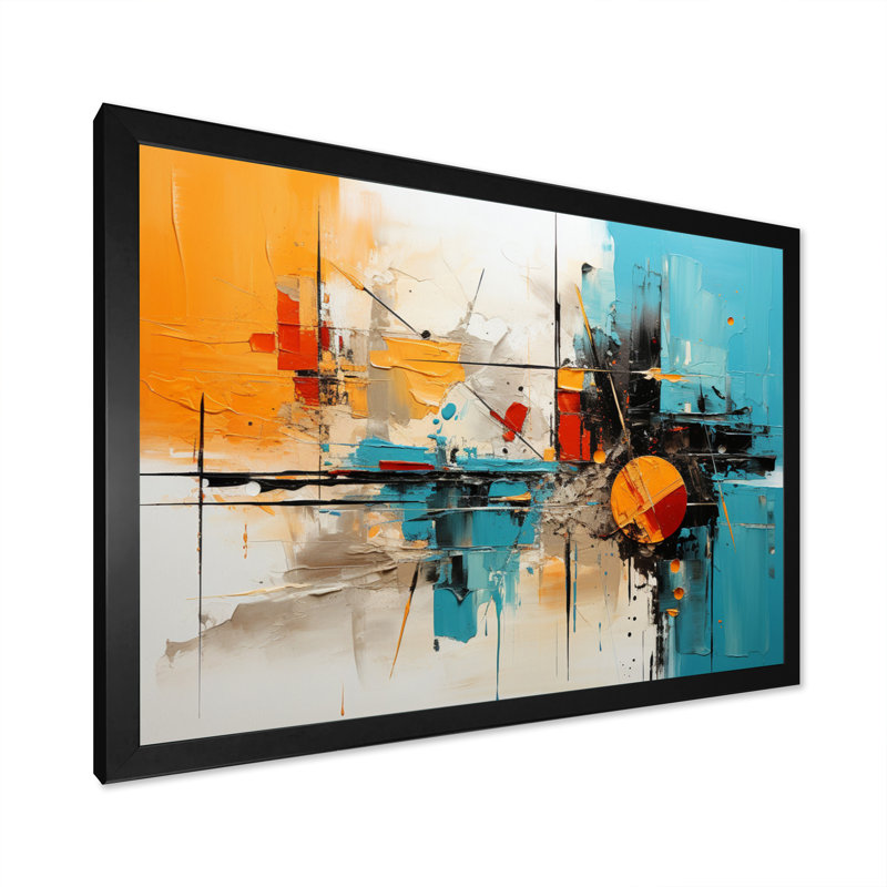 Collage fusion V sur toile, Cadre photo noir, H 34 po x l 44 po x P 1,5 po