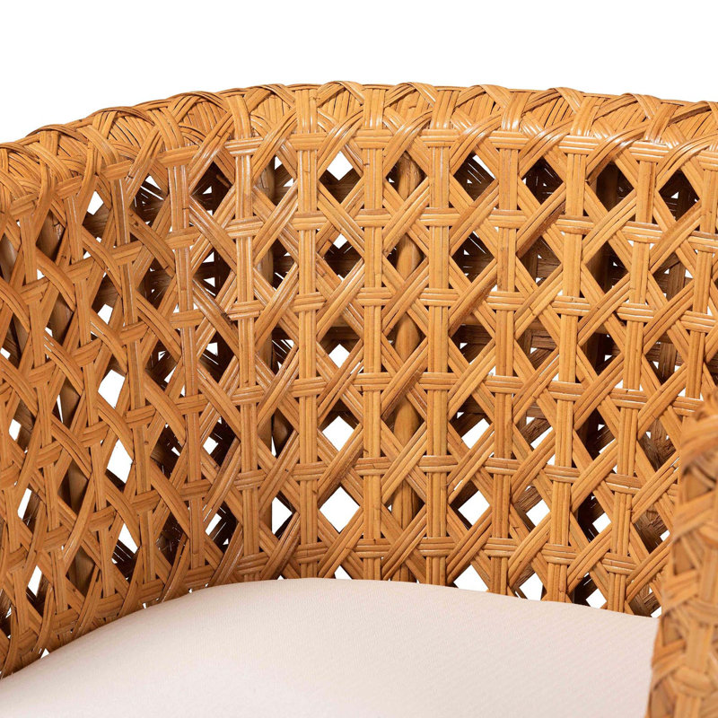 Fauteuil d'appoint bohémien en rotin naturel