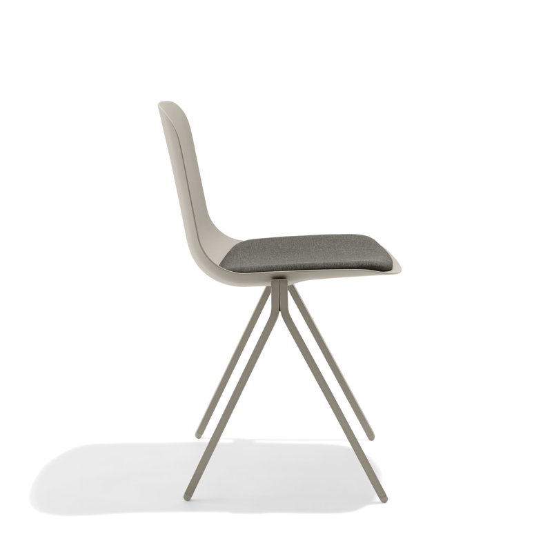 Chaise d'appoint Key, ensemble de 2 avec coussin, Gris chaleureux, Gris foncé