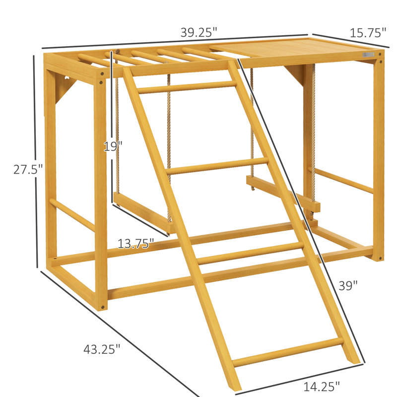 Poulailler - accessoire en bois pour 3 à 4 poules. Matériau de bois naturel. Renforce les membres et la mobilité de l'animal. Stable, fiable. 38,43 po x l 43,82 po x H 27,5 po. Assemblage requis