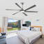 Ventilateur de plafond intelligent en bois massif à 6 pales avec moteur à courant continu réversible silencieux, lumière DEL à intensité variable, télécommande et contrôle d'application-339719920-339719922-339719925