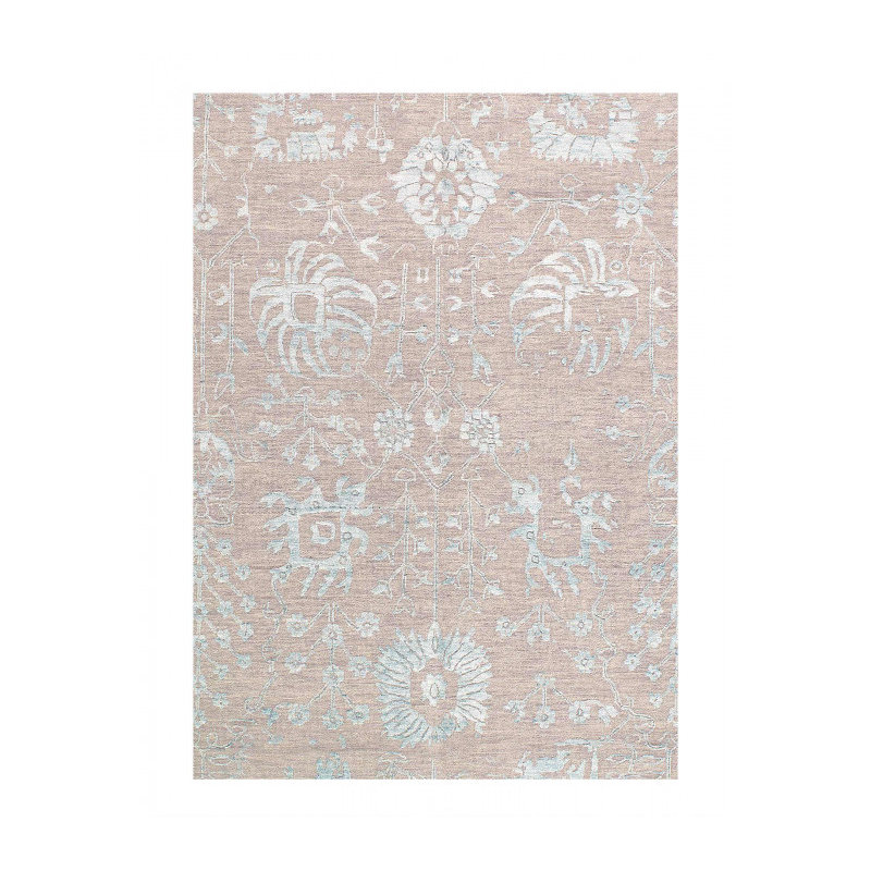 Tapis rectangulaire en laine et en soie de conception unique 12 pi x 9 pi Harrodsburg