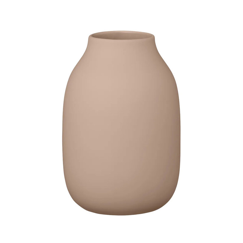 Ceramic / Porcelain Table Vase, 15cm H x 10.5cm W x 10.5cm D, Indian Tan