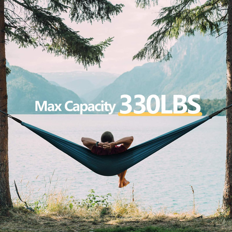 Camping Hammock , Durable & Breathable Nylon Travel Hammocks with Two 10FT Tree Straps
