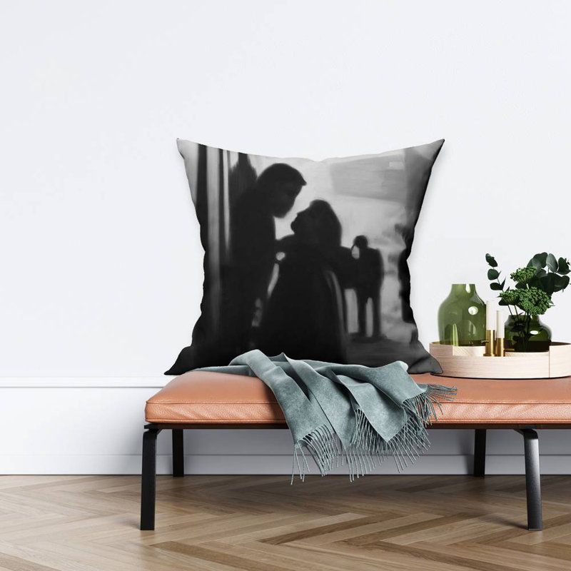Couple at the Train Station - Romantic – Throw Pillow Cover Only, Double-Sided Print, Insert Not Included