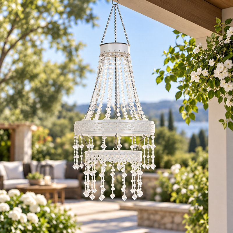 Lustre solaire Empire extérieur, luminaire suspendu pour jardin, terrasse ou patio