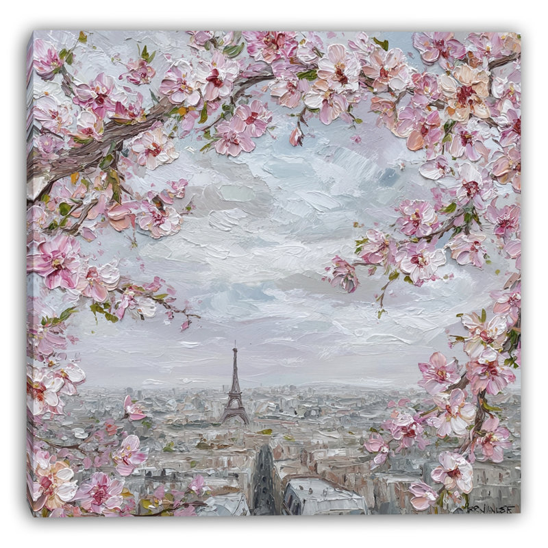 «Spring Blossoms Over Paris», art mural sur toile tendue