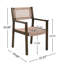 2 chaises de salle à manger tressées, brun - bois et paire de cordes artisanales avec 2 cordes et plus, conception ergonomique pour la détente, installation facile