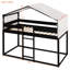 Lit simple superposé au-dessus de bois avec tente, finition, construction solide, maisonnette amusante pour une maison solide, option de rangement supplémentaire-36730792