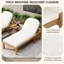 Chaise longue d'extérieur en bois d'acacia avec coussin, dossier réglable à 5 positions, fauteuil inclinable pour la piscine et la cour arrière (teck clair)