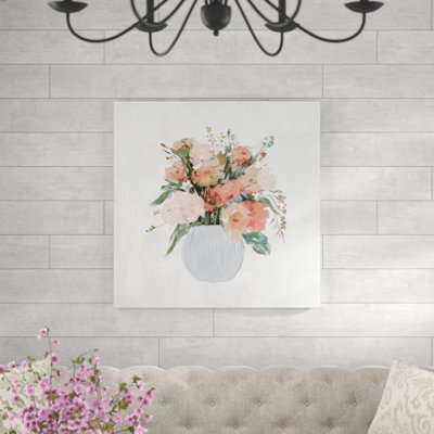 Empâtre rose-imprimé sur toile