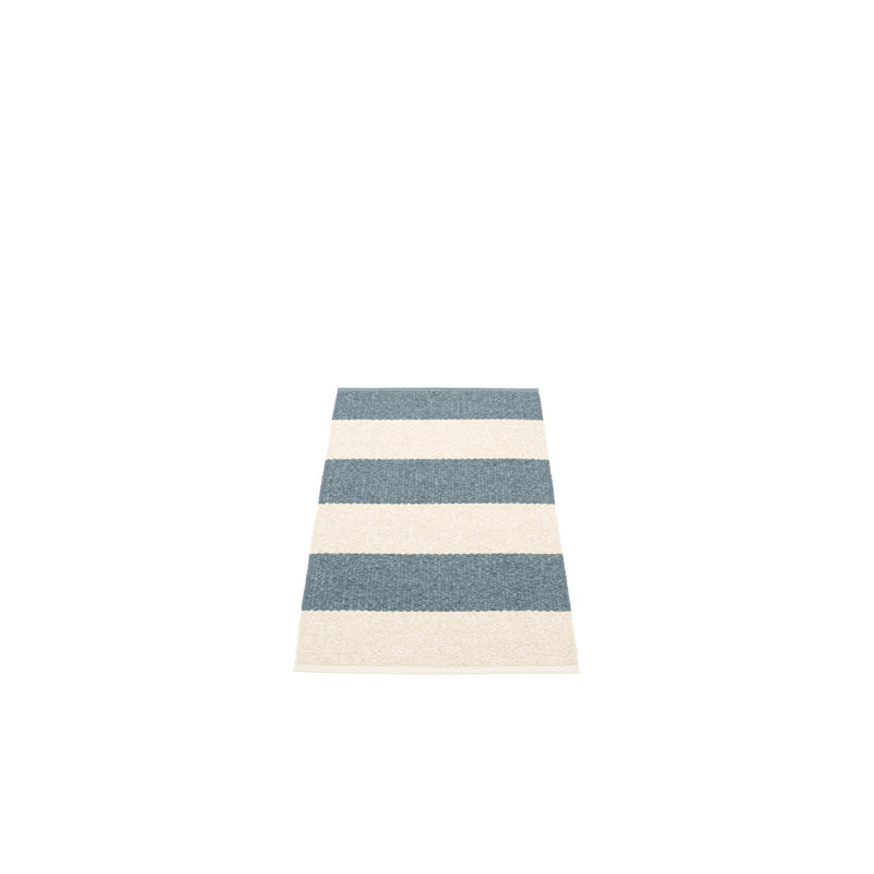 Bob Striped Area Rug in Beige/Blue, Rectangle 2'3" x 4'