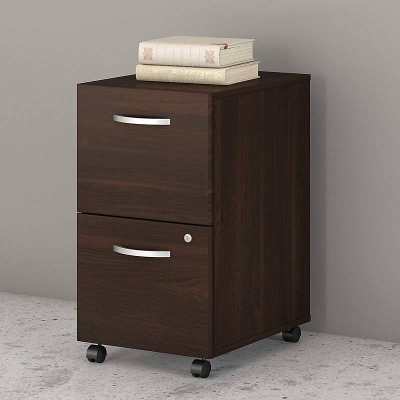 Studio C 16'' Wide 2 -Drawer Mobile File Cabinet, Black Walnut