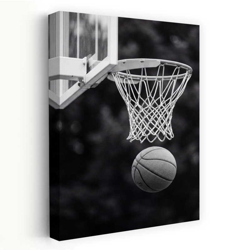 Basketball Hoop Shot, art mural contemporain, 24" H x 16" W