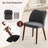 Upholstered Dining Chair with Wood Legs, Wing Backrest, Wooden Kitchen Chair with Thick Cushions-316658220
