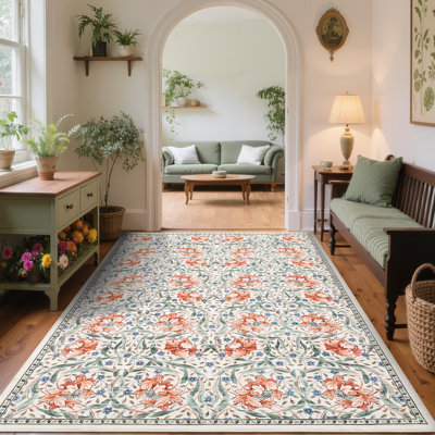 Vintage Floral Rugs for Bedroom, Hallway and Living Room