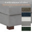 Repose-pieds rembourré rectangulaire en chenille gris, partie modulaire pour canapé modulaire-634684878