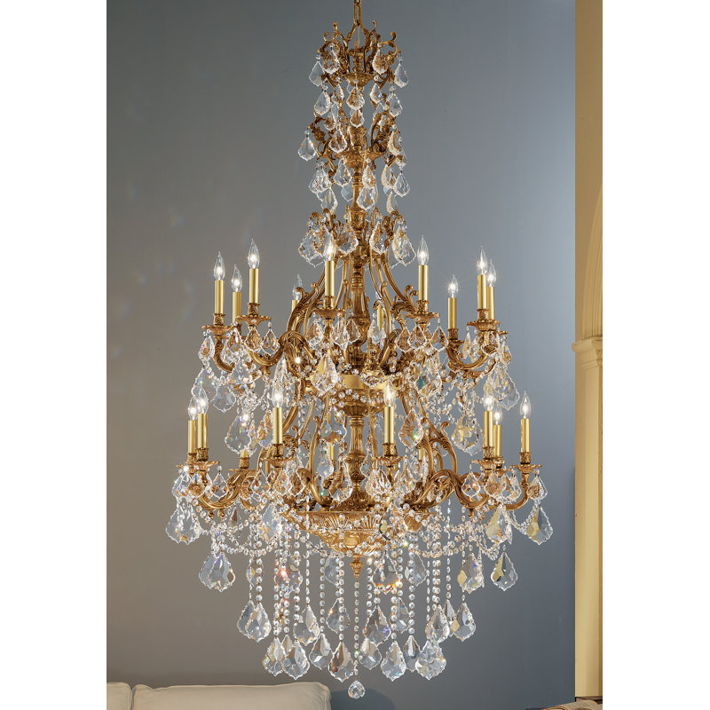 Lustree 20 lumières façon bougie/classique Failand, Crystalique-Plus, Or français
