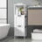 Freestanding Bathroom Cabinet With Open Shelf And 2 Drawers, White Floor Storage Organizer For Bathroom Or Living Room