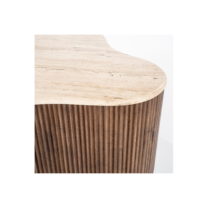 Mari Stone Top Coffee Table, 13" H x 33" L x 28" W